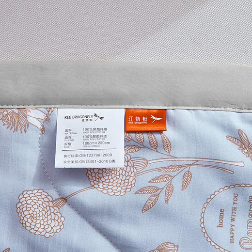  红蜻蜓夏凉被空调被春秋薄被子儿童午睡夏被夏季宿舍单人纤维被-静夏 180*220cm 商品图2