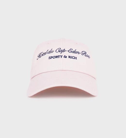 Sporty & Rich - Hotel du Cap Cursive Hat - Pink - 女装 - 帽子 - 粉色 商品图0