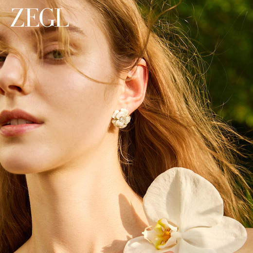 ZEGL设计师花花耳妆盘系列多巴胺耳钉女花朵耳环高级感紫色耳饰品 商品图2