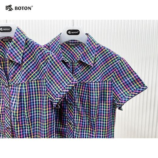 【第2件半价！尾货清仓不退换】波顿女士休闲短袖格仔衬衫LS379 商品图3