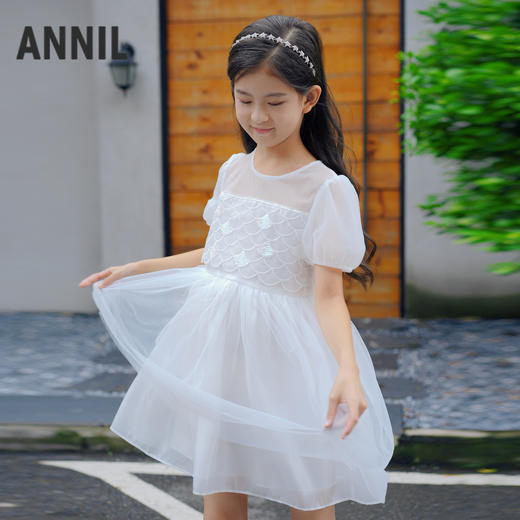女童泡泡袖亮片礼裙裙子夏季新款安奈儿童装实体店同款AG423867 商品图1