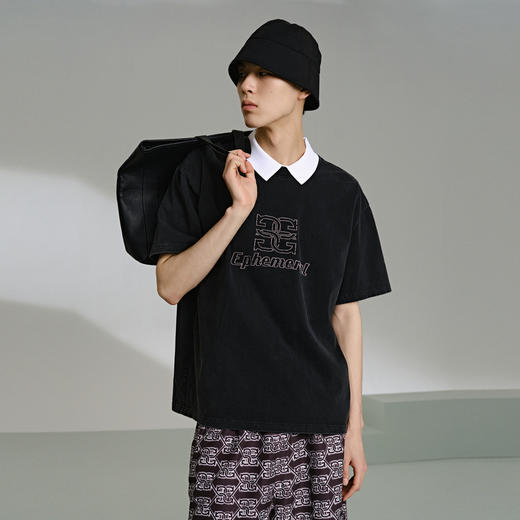 GXG深灰色圆领短袖T恤G24X442032 商品图2