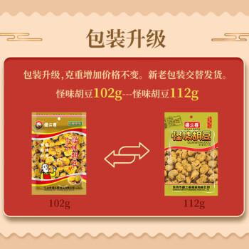 傻二哥 重庆怪味胡豆3包四川麻辣花生2包组合装526g 怀旧特色零食小吃 商品图3