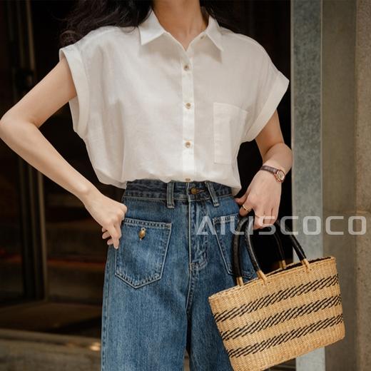 【夏日美搭】法式小飞袖通勤衬衫，奢级棉麻混纺、呼吸感十足【G】 商品图5