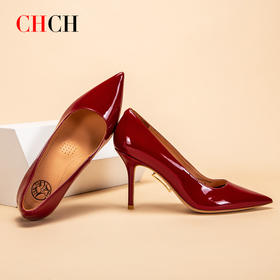 CHCH祈祈气质职业高跟漆皮细跟女士单鞋CM1B5621