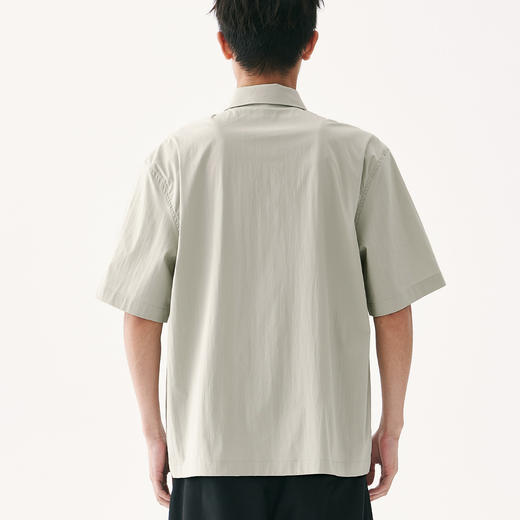 零意义meanil 男士褶皱纹理口袋小领衬衫 商品图2