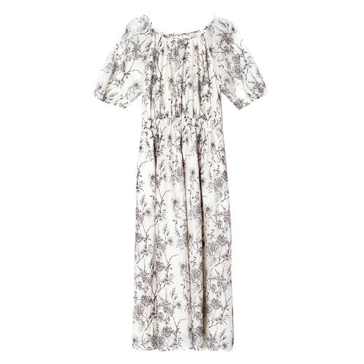 AHM yjr9199法式度假风收腰显瘦印花连衣裙优雅气质减龄a字裙 商品图4