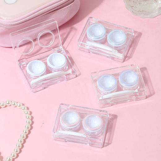 新款简约透明可视美瞳盒隐形眼镜盒伴侣盒JD312 商品图4