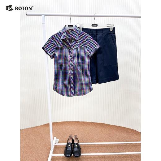 【第2件半价！尾货清仓不退换】波顿女士休闲短袖格仔衬衫LS379 商品图1