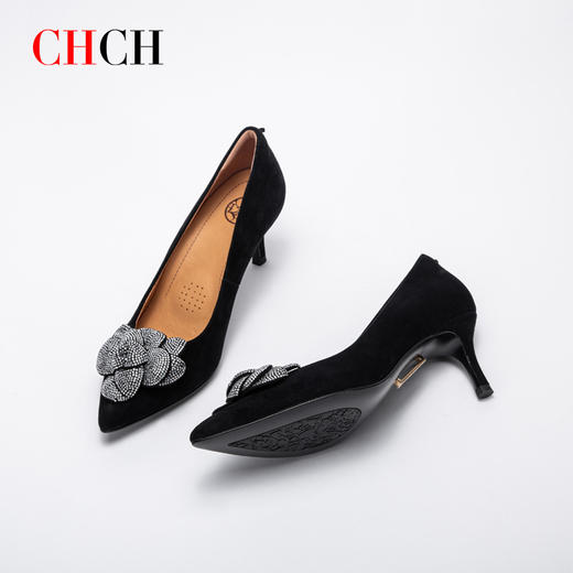 CHCH平衡鞋专柜同款复古绒面高跟鞋时尚女鞋CN1B5571 商品图2