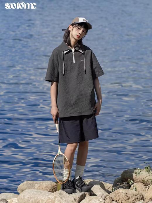 早乙女惠子saotome/STMPL242074/撞色立体绣花双层领polo短袖T恤 商品图3