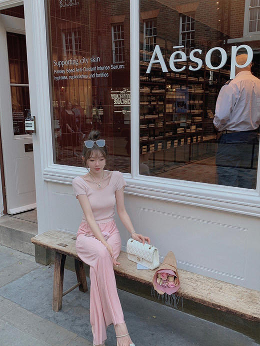 金蘑菇菇 见习爱神 版型t /  修身显瘦凉感针织t恤设计感上衣 商品图3