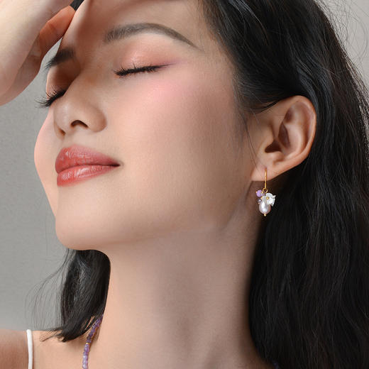 Manreya玛芮雅“秘密花园”多巴胺淡水珍珠耳环 商品图4