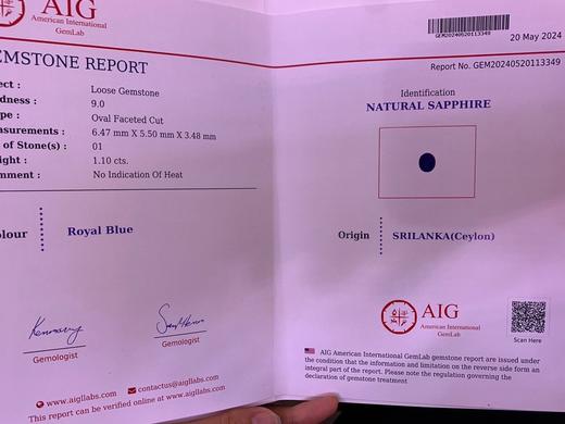 1.1ct 1.17g 蓝宝石吊坠 商品图8