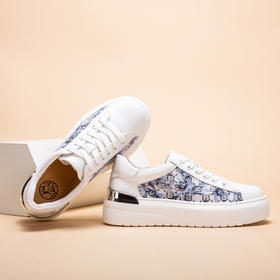 CHCH平衡鞋女式牛皮印花拼接板鞋小白鞋女鞋CN1B5232