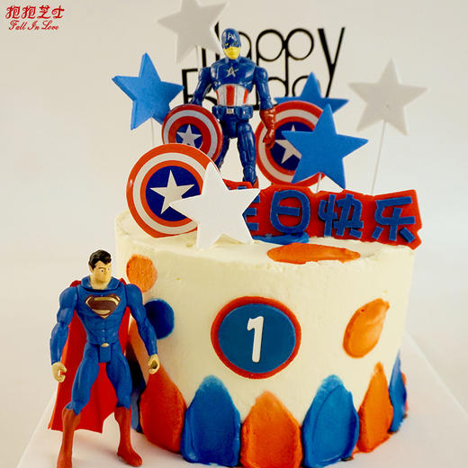 【英雄对决】队长VS超人（可根据寿星的年龄，选择蛋糕前边的岁数数字哦） 商品图4