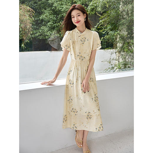 【专属特价】熙世界新中式印花连衣裙2025夏装新款高端精致国风改良旗袍裙子 商品图2