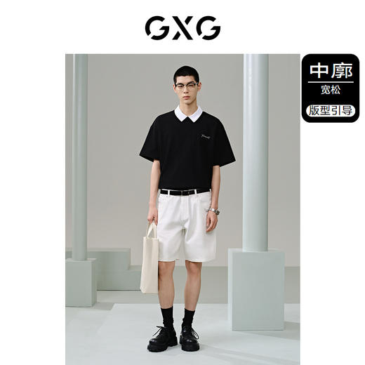 GXG黑色圆领短袖T恤G24X442095 商品图1