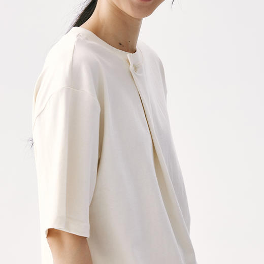 零意义 meanil 男女款斜门襟纽扣结构感T恤 商品图13