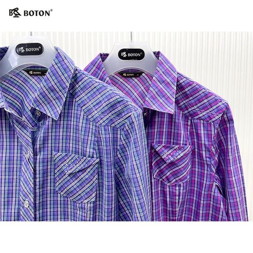 【第2件半价！尾货清仓不退换】波顿女士格仔全棉休闲长袖衬衫LS156 商品图4