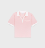 Sporty & Rich - Hotel du Cap Cursive Terry Polo - Eden Pink - 女装 - Polo衫 - 伊甸园粉 商品缩略图0