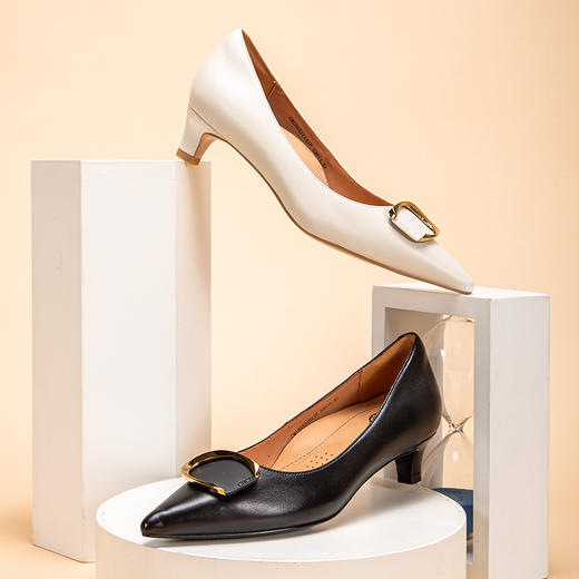 CHCH平衡鞋专柜同款浅口尖头羊皮女士单鞋时尚舒适通勤CM1B5531 商品图5