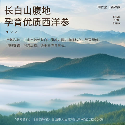 【正宗同仁堂品牌】北京同仁堂 国产西洋参金标款100克礼盒装1.4-1.8cm圆切厚片 长白山优质西洋参 人参皂苷含量丰富SY 商品图3