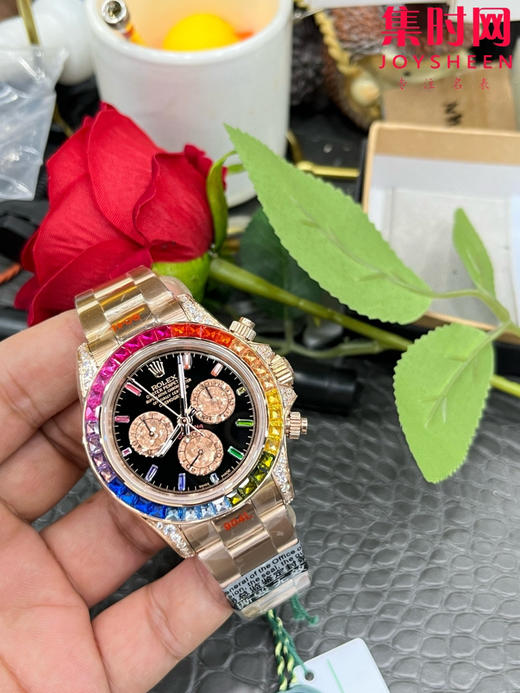 ROLEX劳力士 宇宙计型迪通拿系列 彩虹圈 彩虹迪全玫金 男士腕表 商品图8