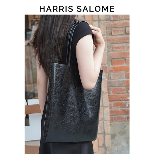 Harris Salome复古牛皮大容量单肩包 商品图2
