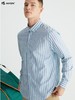 波顿条纹长袖衬衫男士春季韩版宽松百搭蓝绿纹帅气高端高级感衬衣MS663122 商品缩略图2