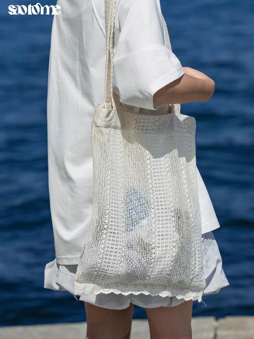 早乙女惠子saotome/STMBB242116/轻盈蕾丝拼接镂空单肩包挎包 商品图3