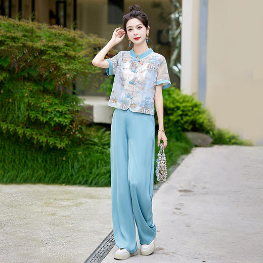 时尚休闲套装，修身长袖短外套长裤两件套 HR-HM5328 商品图0