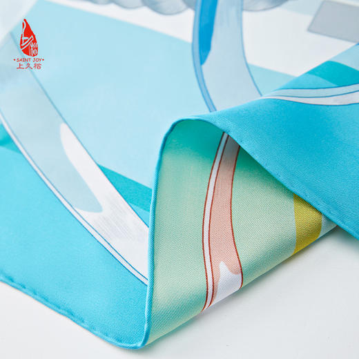 SAINTJOY/上久楷真丝方巾 双面印花真丝方巾  西域战马 FJS24025 商品图12