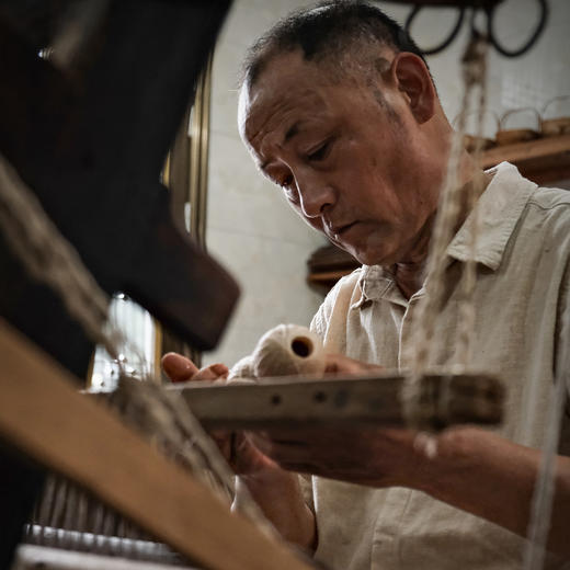 谭智祥老师制作 浏阳夏布 手工编织非遗传统布料 苎麻面料 商品图5