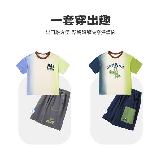 【5A抑菌】【80-130】【MQDmini】男童夏季卡通短袖T恤（95%棉 5%氨纶） 商品图5