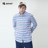 波顿春秋季男经典英伦休闲粉红蓝色格子衬衫高端衬衣MS557120 商品缩略图4