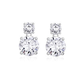 卡蒂罗/KADER 爆闪 璀璨之光耳钉 925银满镶锆石闪钻吸睛闪闪发光耳饰 浪漫灵动简约气质配饰 女生女友 节日礼盒