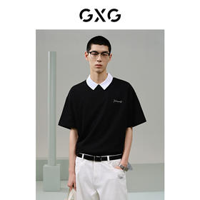 GXG黑色圆领短袖T恤G24X442095