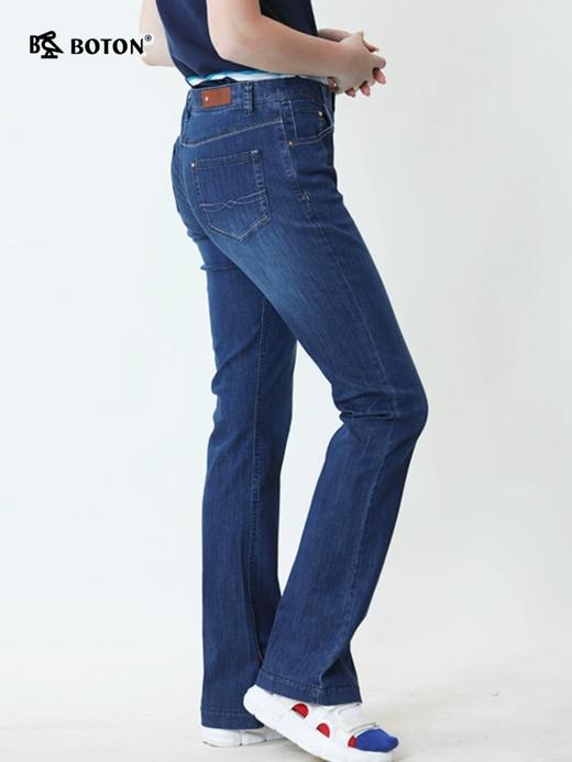 波顿春夏季薄款女士高腰弹力透气显瘦微喇叭高端牛仔裤LE222120 商品图2
