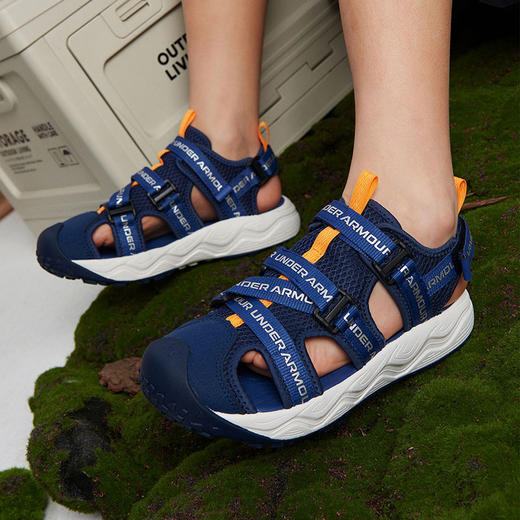 【困妈专属】Under Armour安德玛 季末清仓 超低折扣 夏季新款儿童沙滩鞋软底透气鞋男女大童运动凉鞋 2421506 商品图4