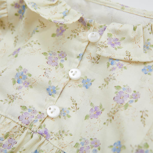 笛莎 Deesha 童装女童衬衫2024秋季新款松紧丁香花翻领衬衫 商品图3