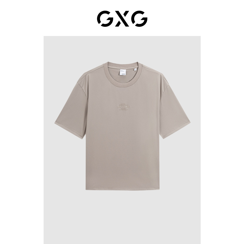 GXG卡其色圆领短袖T恤G24X442071