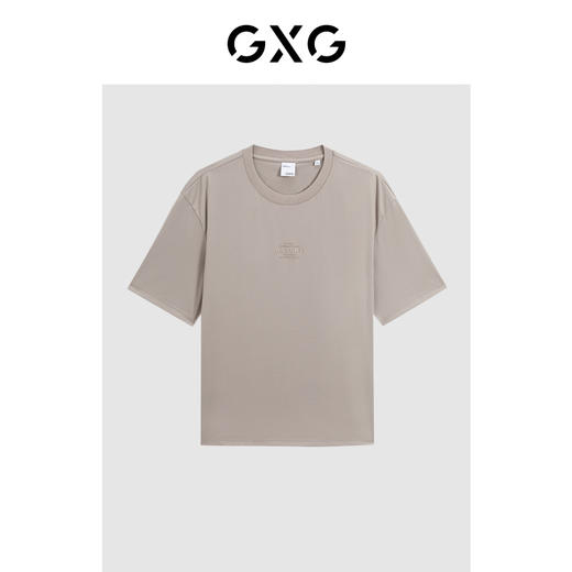 GXG卡其色圆领短袖T恤G24X442071 商品图0