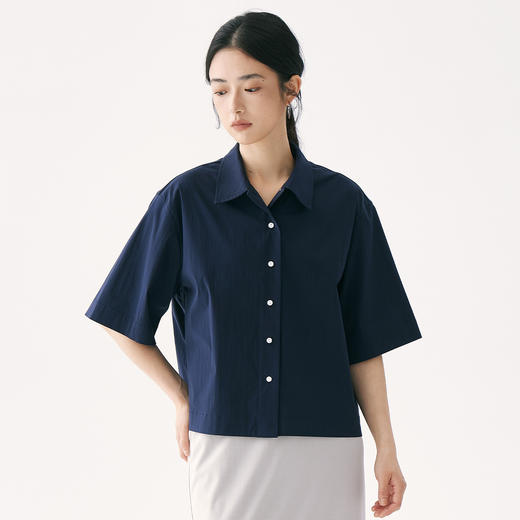 零意义 meanil  女士小翻领纹理衬衫 商品图1