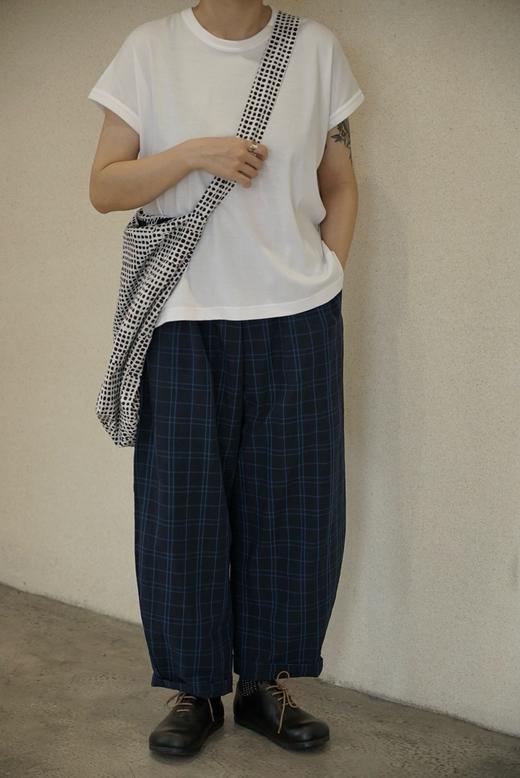 apuntob 棉麻格纹休闲长裤 商品图4