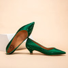 平衡鞋百搭高跟鞋绿色时尚尖头细跟浅口气质女鞋单鞋CM2B5612 商品缩略图2