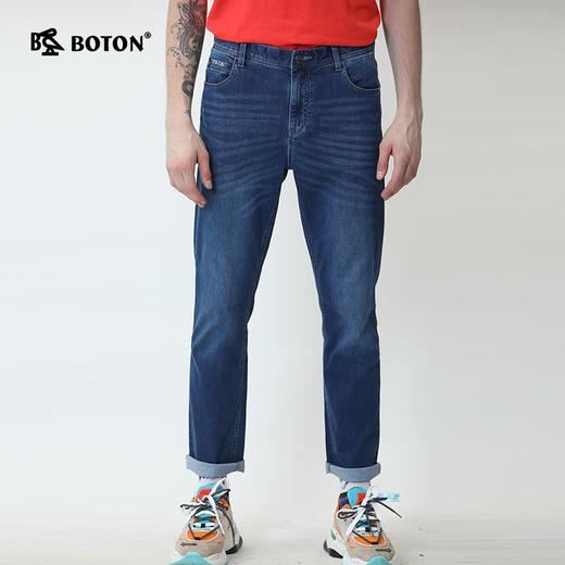 波顿年春夏薄款男士修身牛仔裤直筒长裤身休闲弹力男裤子ME700120 商品图2