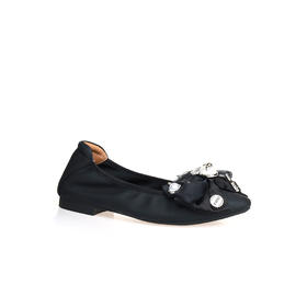 豪麟名鞋奥莱迪嘉女鞋平底鞋羊皮革DJMEO42WP204黑色  原价1660元