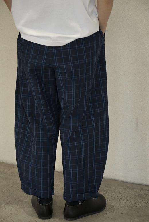 apuntob 棉麻格纹休闲长裤 商品图3