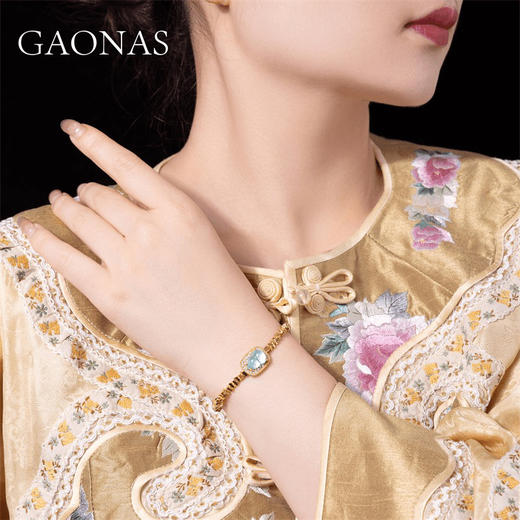 GAONAS  国风设计时尚葫芦金色手链 10572SGO 商品图3
